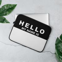 Image 3 of HELLO MY NAME IS  Laptop Sleeve BLACK
