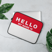 Image 3 of HELLO MY NAME IS Laptop Sleeve RED