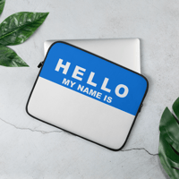 Image 3 of HELLO MY NAME IS Laptop Sleeve BLUE