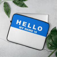Image 4 of HELLO MY NAME IS Laptop Sleeve BLUE