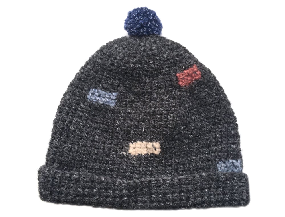 Image of ANTHRACITE WOOL CAP WITH COLORS