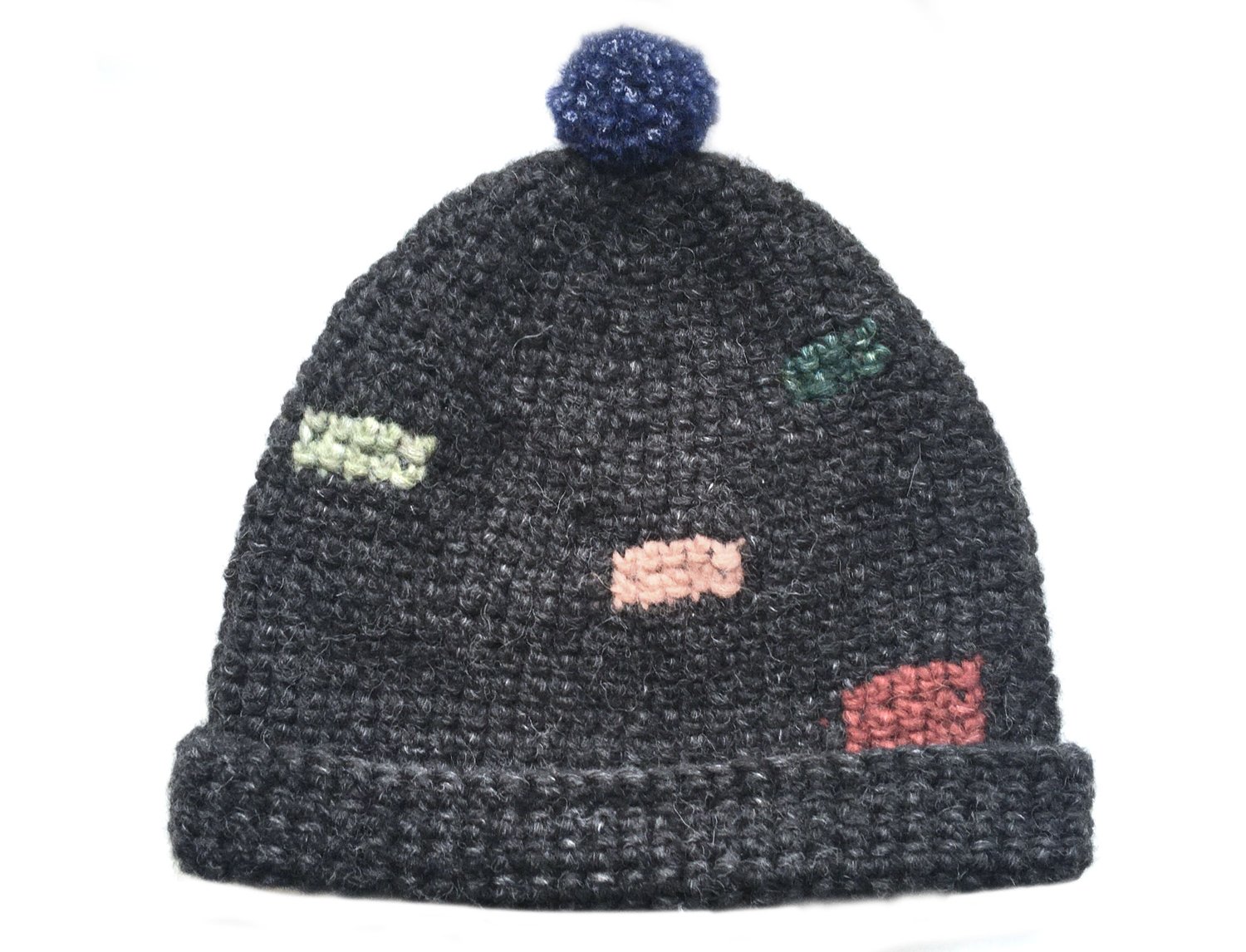 Image of ANTHRACITE WOOL CAP WITH COLORS