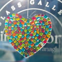 Mosaic fused glass heart 