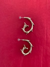 Image 3 of Sprouting Flower Hoop Earrings 