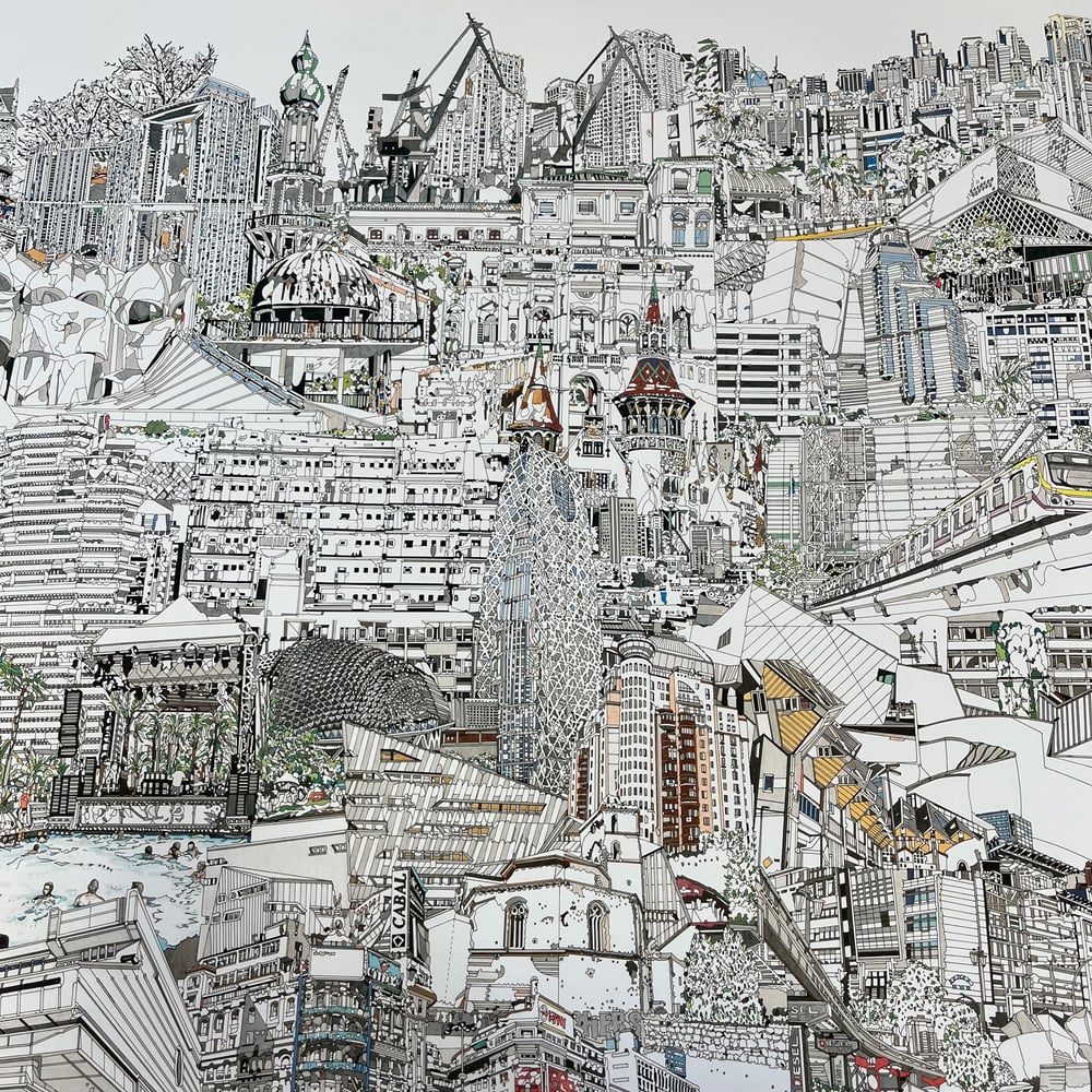 Image of Last Night on Earth full city scape giclee print