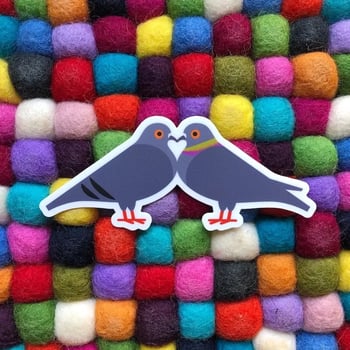 Sticker of two pigeons
