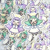 Bunny Angel and Kitty Angel Vinyl Stickers