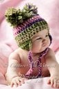 Image of Rainbow double pompom withe earflaps braids and tassels