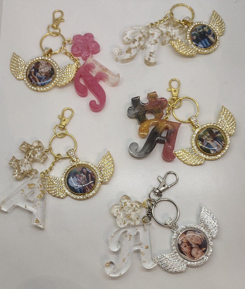 Image of Photo Charm Keychain w Initial