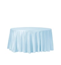 32 " round  satin plain  table cloth - Baby blue / light blue 