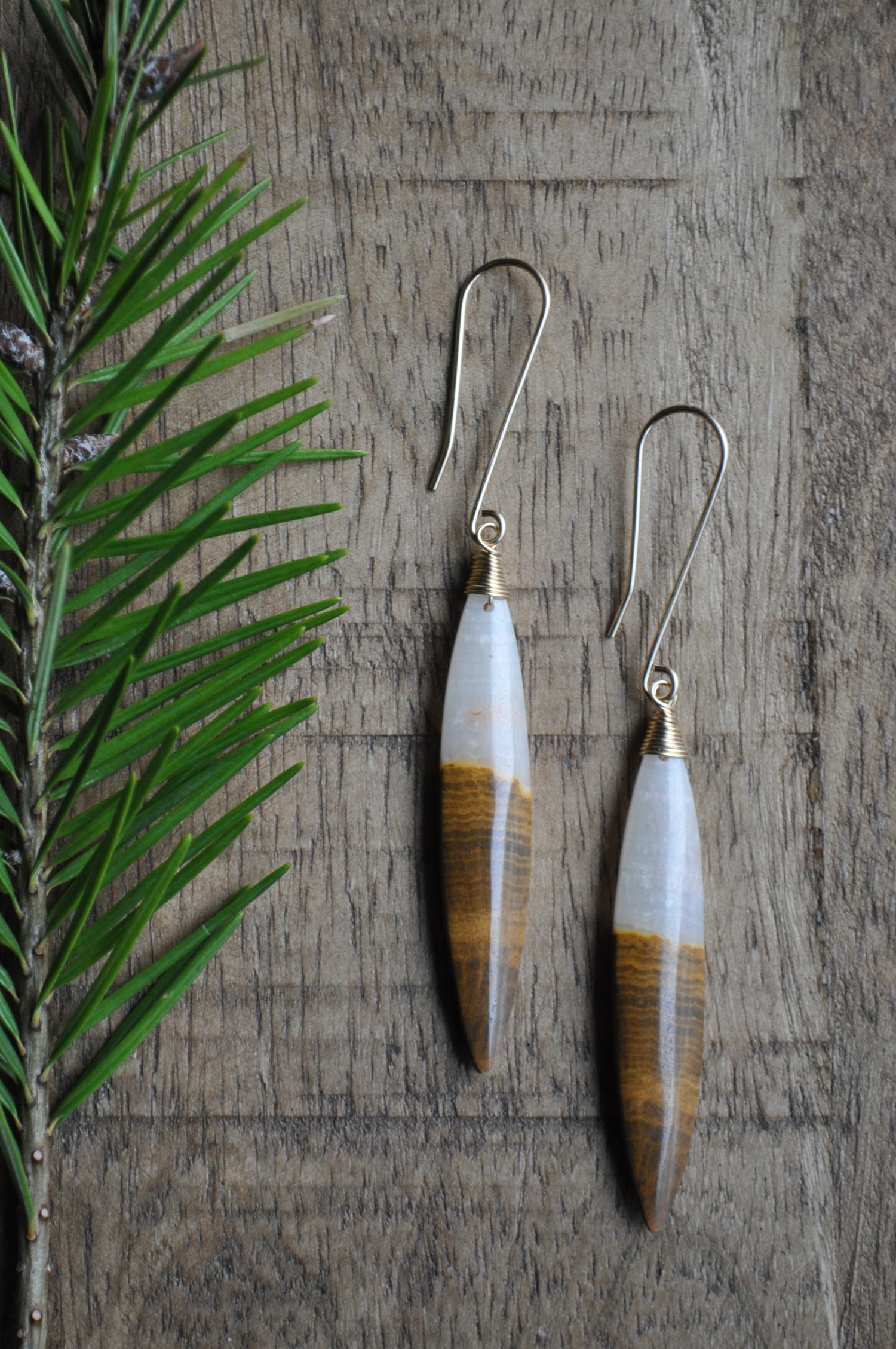 Image of OOAK Calcite Dangles on Gold Fill