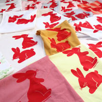 Image 2 of year of the rabbit red rabbits 4T courtneycourtney flutter sleeve dress lunar new year