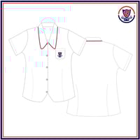 Image 1 of NHS Junior Girls White Blouse Red Piping $36.95