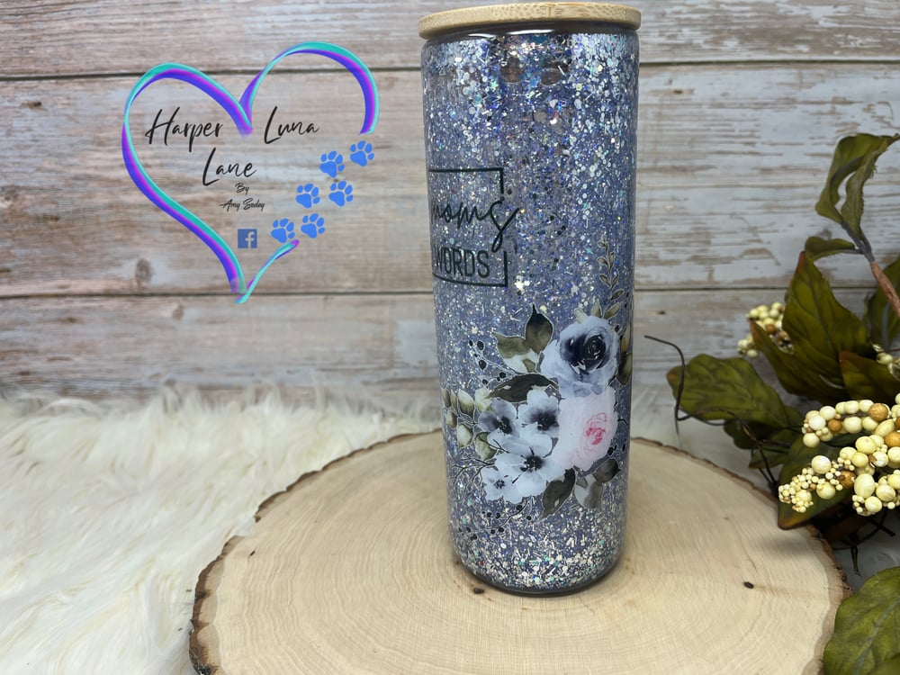 Image of 25oz Good Moms Say Bad Words  Glass Tumbler 