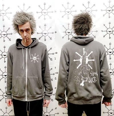 Image of Stoner Witch HOODIE WHITE on GRAY