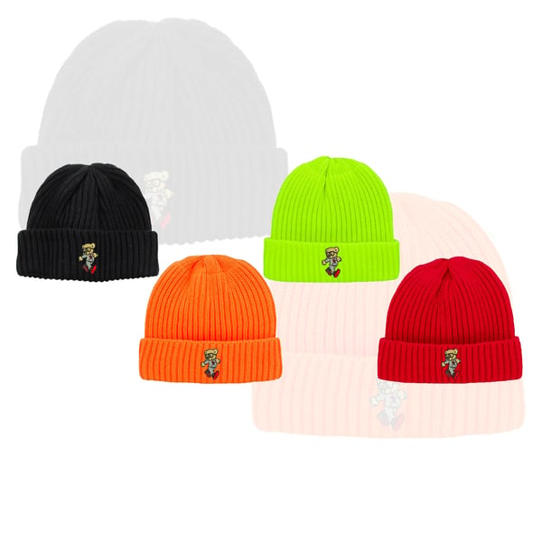 Image of Team Soca Star Bear - Ribbed Beanie Hat (Skully, Tuque)