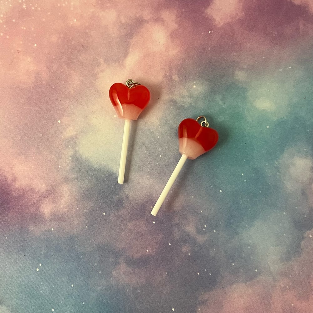 Image of Heart Lollipop Charms 2pc