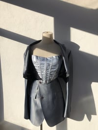 Image 1 of Silver Blue Three Piece Skirt Suit