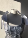 Silver Blue Pant Suit w/ Corset