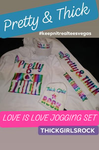 Image 1 of PRETTY AND THICK  LOVE IS 💕 LOVE PRIDE JOGGING SET