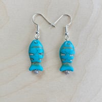 Blue Fish Earrings