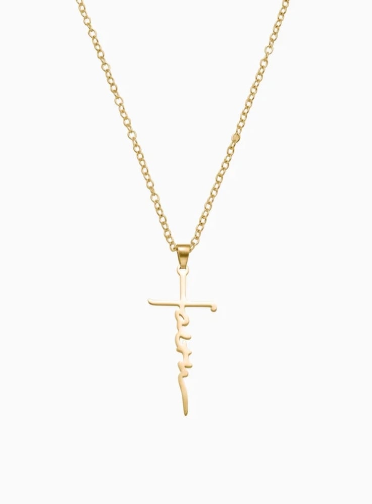 Image of Gold Faith Necklace 