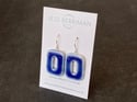 Colbalt Blue Square Retro Earrings