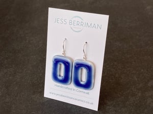 Image of Colbalt Blue Square Retro Earrings