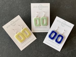 Image of Colbalt Blue Square Retro Earrings