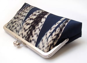 Image of Feather stripe, silk clutch purse with optional shoulder chain