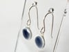 Grey Denim round Drop Earring