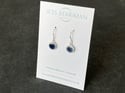 Grey Denim round Drop Earring