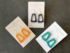Image of Orange Triangle Retro Earrings