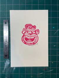 Image 2 of smile! woodcut relief print