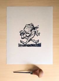 Image 1 of "Fog Warning", woodcut on paper