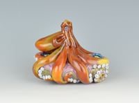 Image 2 of XXXL. Sunset Ghee Octopus - Flamework Glass Sculpture Bead