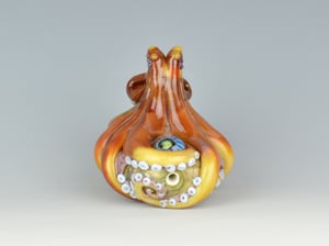 Image of XXXL. Sunset Ghee Octopus - Flamework Glass Sculpture Bead