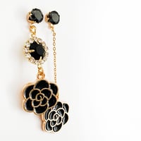 Image 4 of Dangling Mismatched Rose Earrings