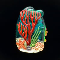 Image 2 of XXL. Scotch Broom Clownfish Anemone - Flamework Sculpture 