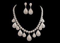 Image 1 of PH006 Decorative Dangle Necklace and Earring set