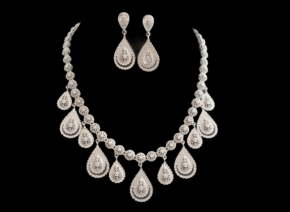 PH006 Decorative Dangle Necklace and Earring set