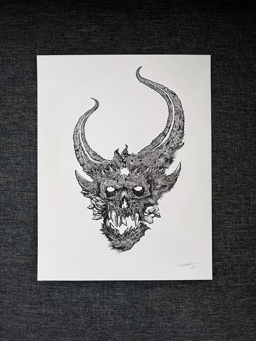 Image of Demon Hunter Skull - Original Art