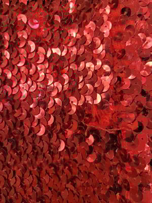 Red sequinned mini skirt/ tube top