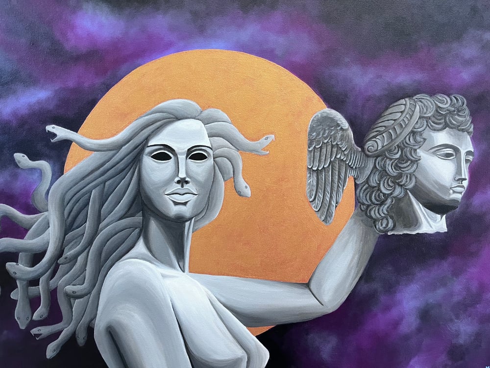 Image of “Medusa with the Head of Perseus” Original Painting