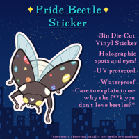 Image 1 of Pride Beetle Sticker
