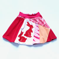 Image 2 of year of the rabbit red rabbits bunny 8 lined patchwork courtneycourtney skirt lunar new year