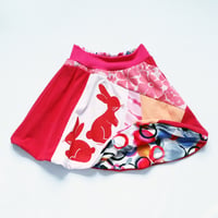 Image 3 of year of the rabbit red rabbits bunny 8 lined patchwork courtneycourtney skirt lunar new year