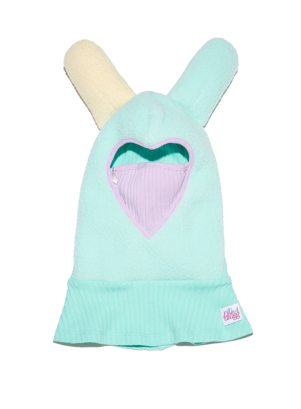 FUR BUNNY LOVER MASK  MINT&LEMON YELLOW
