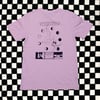 Verward T-shirt: Black ink on pink