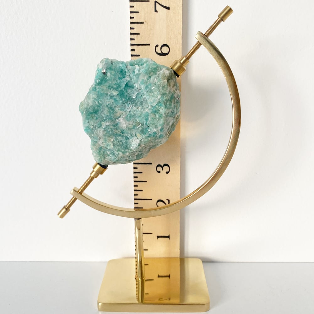 Image of Amazonite no.74 + Brass Arc Stand